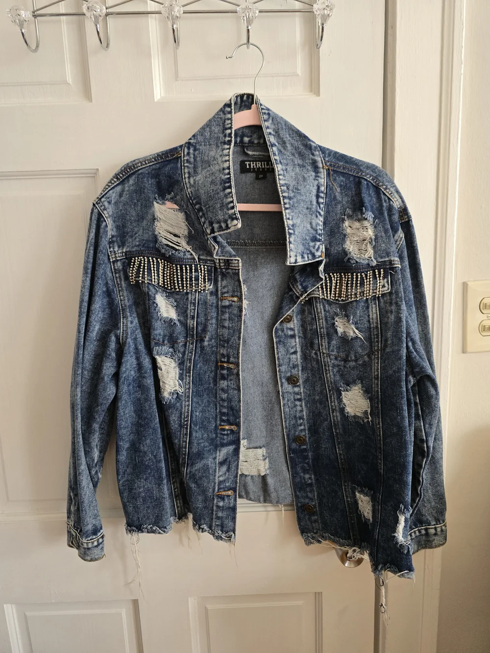Thrill Acid-Wash Blue Denim Jacket - Picture 1 of 4